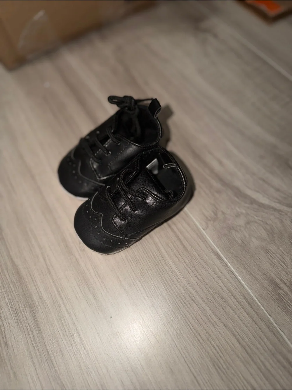 Little Treasures 0-6 months Baby Black Classic Oxford Shoes